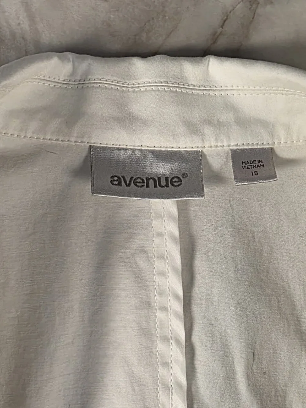Avenue Plus 18 White Blazer Ruched 3/4 Sleeve Stretch Jacket - Picture 3 of 7